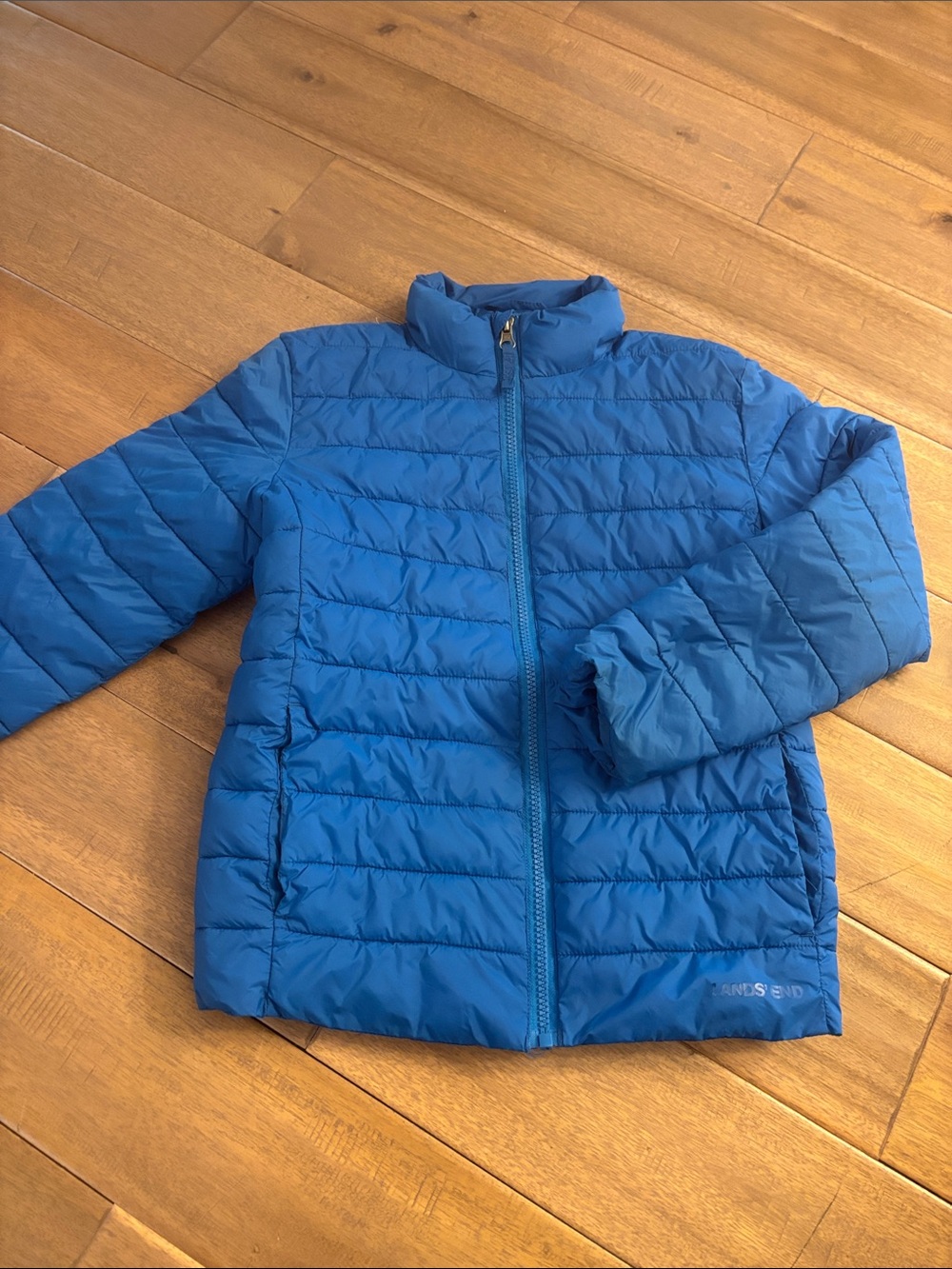 Lands' End Kids Bright Blue Quilted Puffer Jacket (packable)